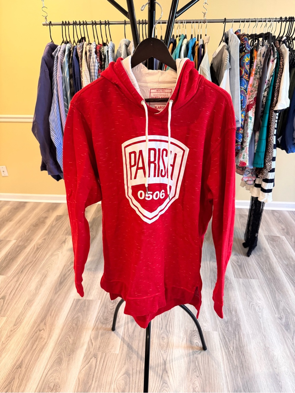Parish Nation Red Hooded Sweater - Men's Casual Pullover